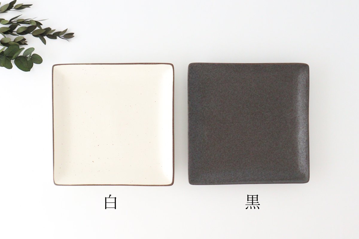 Square Plate Black 21cm/8.3in | Sushi Plate Mino Ware