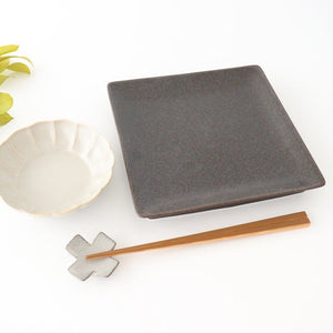 Square Plate Black 21cm/8.3in | Sushi Plate Mino Ware