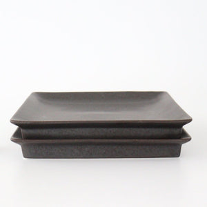 Square Plate Black 21cm/8.3in | Sushi Plate Mino Ware