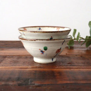 Minami Kiln Rice Bowl Red Pattern | Mino Ware