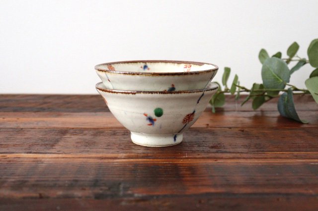 Minami Kiln Rice Bowl Red Pattern | Mino Ware