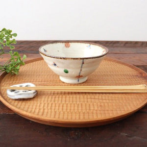 Minami Kiln Rice Bowl Red Pattern | Mino Ware