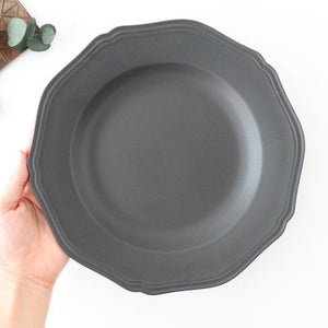 [Uchiru special order] Linker plate M black matte porcelain calme Hasami ware