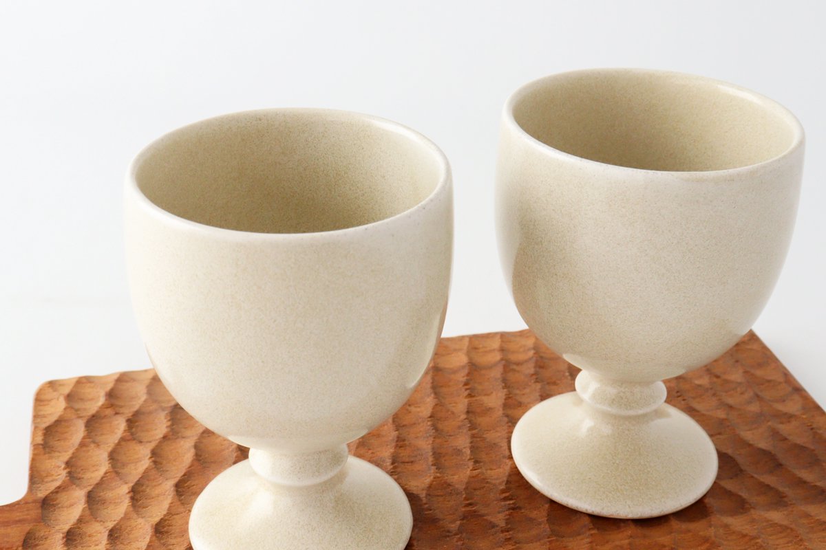 [Uchiru special order] Wine cup Yuzuhada Shino porcelain calme Hasami ware