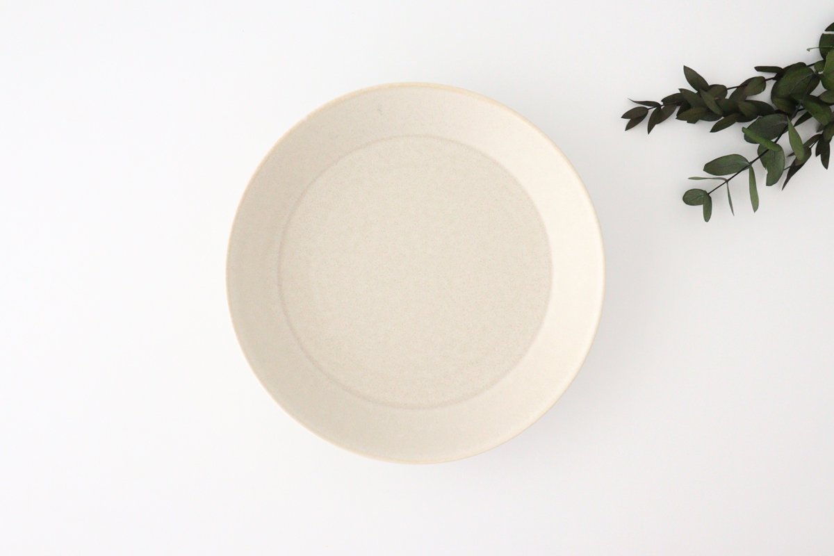 Plate Bowl L Silver White Porcelain Cuole Mino Ware
