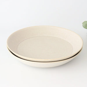 Plate Bowl L Silver White Porcelain Cuole Mino Ware