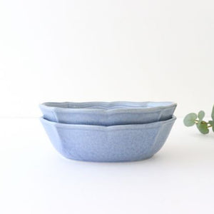 Oval bowl blue porcelain Monet Mino ware