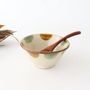 Toshin Kiln Rice Bowl Brown&Green Dot | Tsuboya Ware  Yachimun