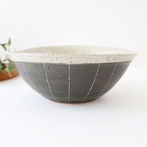 Deep Bowl Striped Black  | Ramen Bowl Shigaraki ware