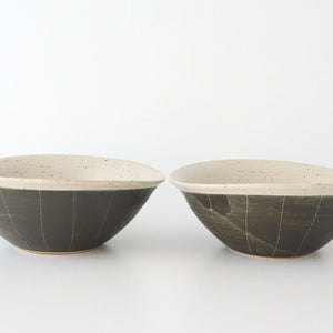 Deep Bowl Striped Black  | Ramen Bowl Shigaraki ware