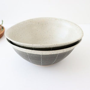 Deep Bowl Striped Black  | Ramen Bowl Shigaraki ware