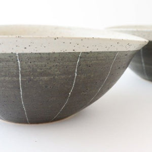 Deep Bowl Striped Black  | Ramen Bowl Shigaraki ware