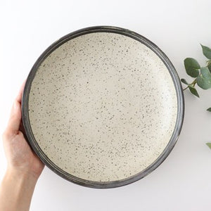 Deep plate 24cm white ceramic Shigaraki ware