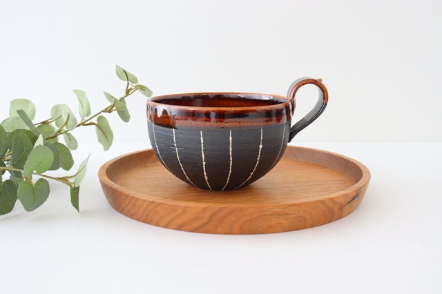 Soup Cup Stripe Brown | Shigaraki Ware