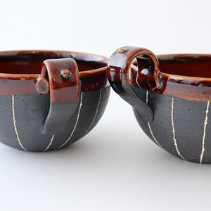 Soup Cup Stripe Brown | Shigaraki Ware