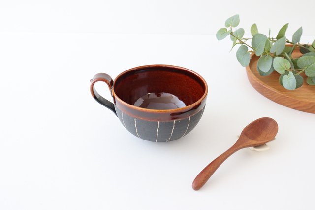 Soup Cup Stripe Brown | Shigaraki Ware