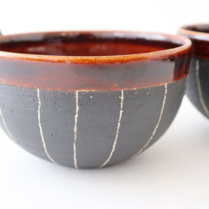 Soup Cup Stripe Brown | Shigaraki Ware