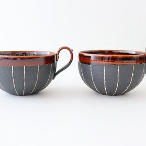 Soup Cup Stripe Brown | Shigaraki Ware