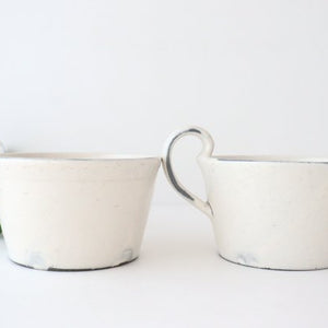 Soup cup, cracked powder, pottery, Shigaraki ware