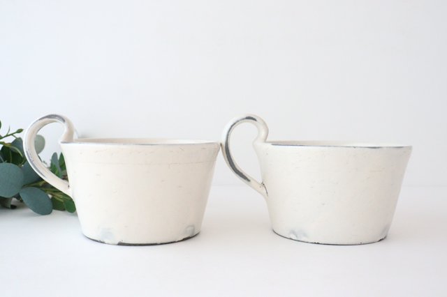 Soup cup, cracked powder, pottery, Shigaraki ware