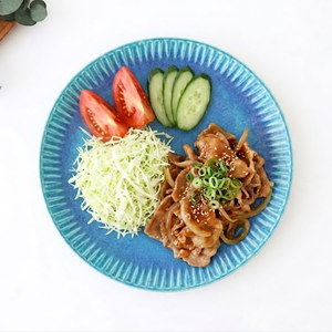 Round Plate Turquoise 25㎝/9.8in | Shigaraki Ware