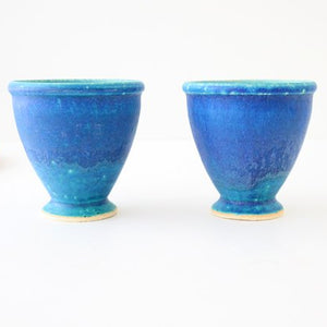 Goblet turquoise pottery Shigaraki ware