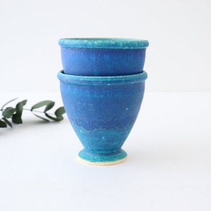 Goblet turquoise pottery Shigaraki ware