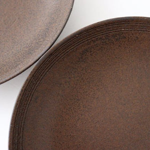 Japanese plate Iron rust comb pottery Shigaraki ware