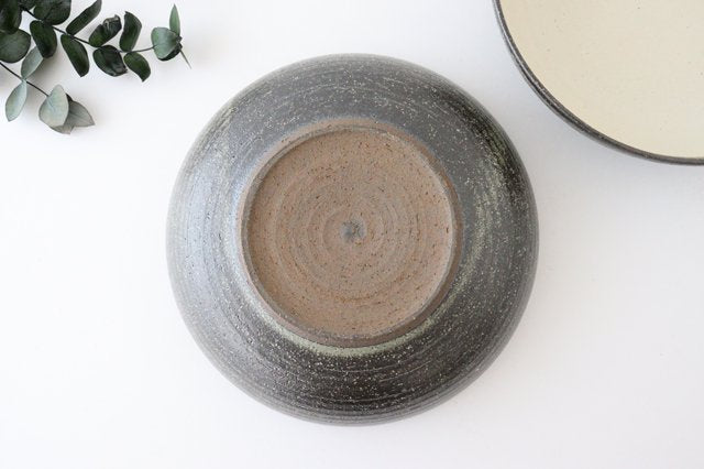 Large Bowl Gray-lined | Serving Bowl Shigaraki Ware