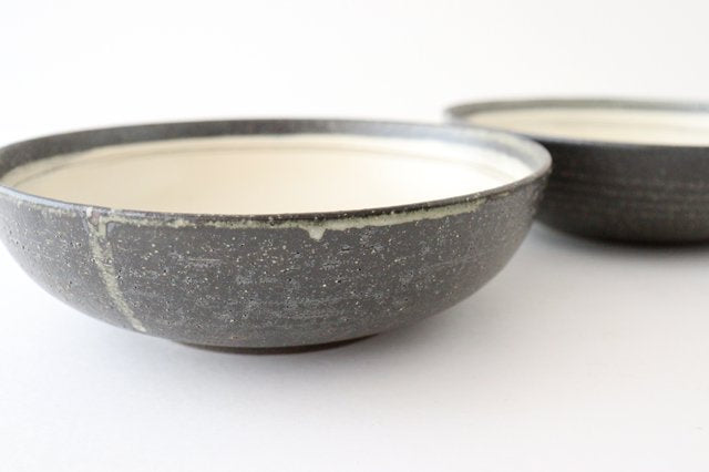 Large Bowl Gray-lined | Serving Bowl Shigaraki Ware