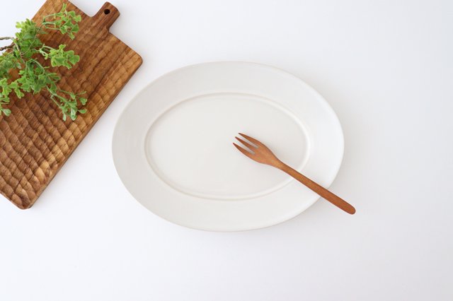 Kosen Kiln Oval Plate White L | Banko Ware