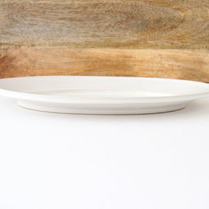 Oval plate L white pottery Koizumi kiln Banko ware