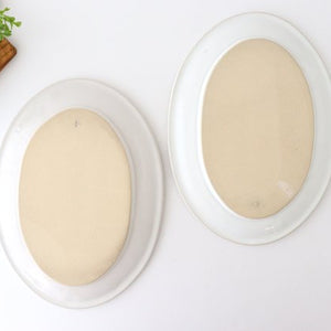 Oval plate L white pottery Koizumi kiln Banko ware