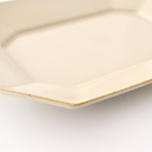 Kosen Kiln Octogonal Plate Beige L | Banko Ware