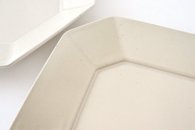 Octagonal plate L light brown pottery Koizumi kiln Banko ware