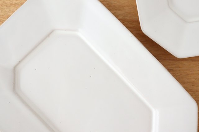 Kosen Kiln Octogonal Plate White M | Banko Ware