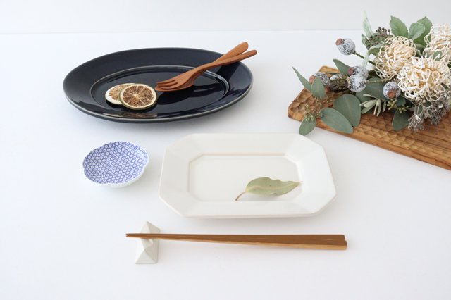 Kosen Kiln Octogonal Plate White M | Banko Ware