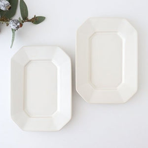 Kosen Kiln Octogonal Plate White M | Banko Ware