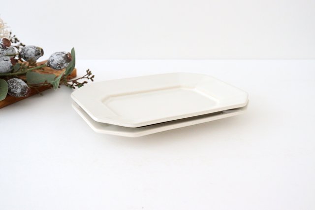 Kosen Kiln Octogonal Plate White M | Banko Ware