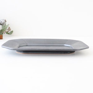 Kosen Kiln Octogonal Plate Gray M | Banko Ware