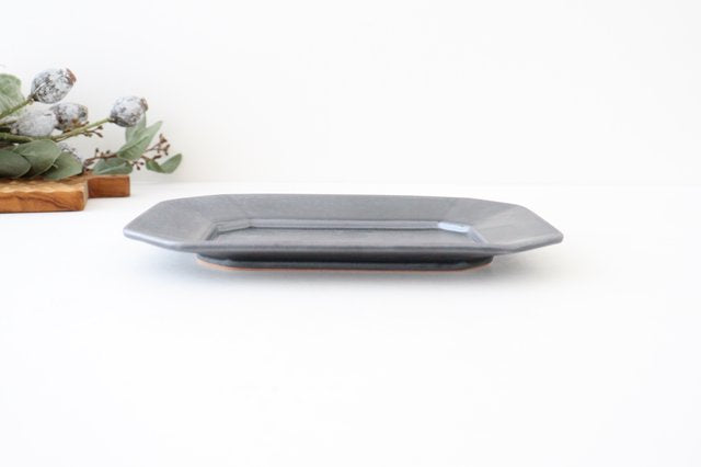 Kosen Kiln Octogonal Plate Gray M | Banko Ware