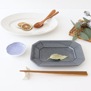 Kosen Kiln Octogonal Plate Gray M | Banko Ware