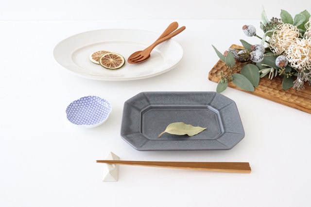 Kosen Kiln Octogonal Plate Gray M | Banko Ware