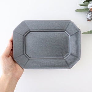 Kosen Kiln Octogonal Plate Gray M | Banko Ware