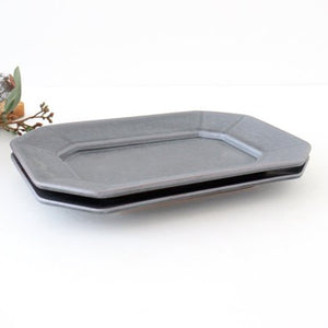 Kosen Kiln Octogonal Plate Gray M | Banko Ware