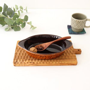Heat-resistant gratin dish Margaret brown Heat-resistant pottery Kosengama Banko ware