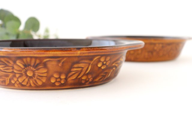 Heat-resistant gratin dish Margaret brown Heat-resistant pottery Kosengama Banko ware