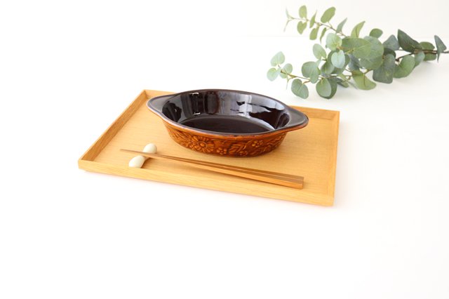 Heat-resistant gratin dish Margaret brown Heat-resistant pottery Kosengama Banko ware