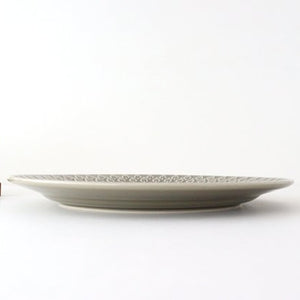 Plate large leaf gray pottery Koizumi kiln Banko ware