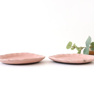 Small plate pink pottery Shigaraki ware